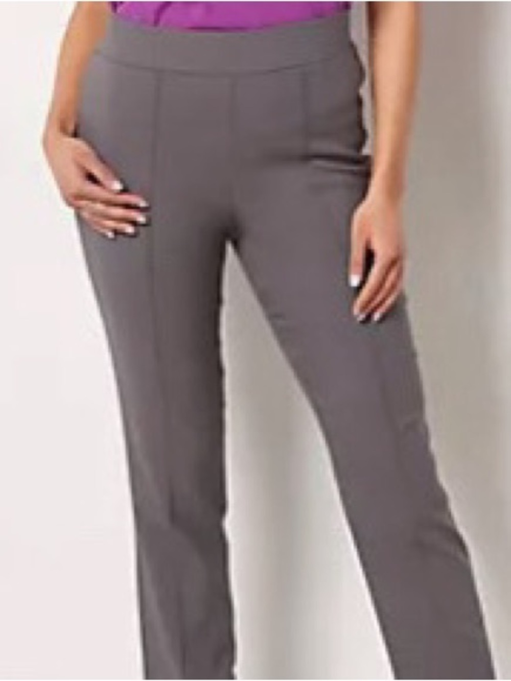 LOGO Lori Goldstein Anywear Stretch Straight Leg Pants
